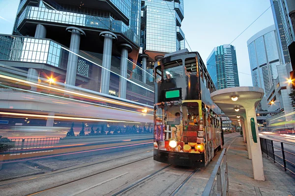 Tram in traffic city — Stock Photo, Image