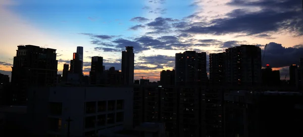 市中心日落 — 图库照片