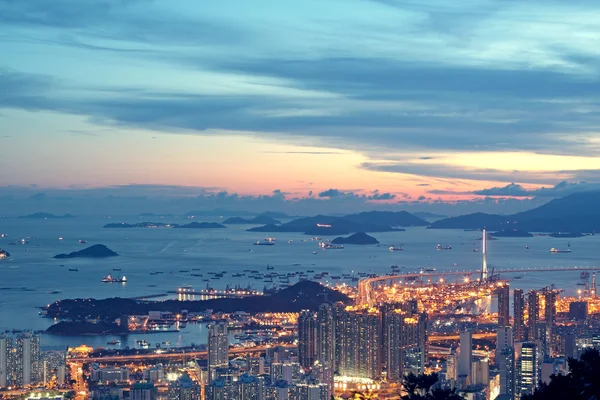 Pôr do sol em Hong Kong — Fotografia de Stock