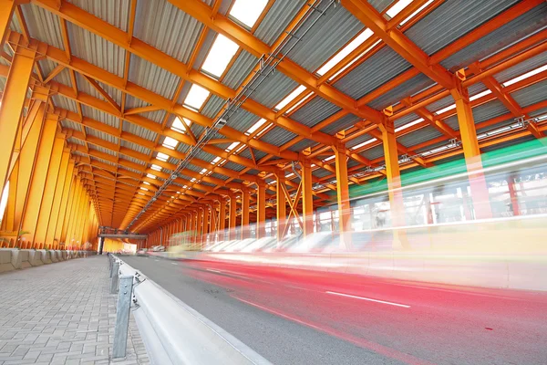 stock image Orange steel tunnel