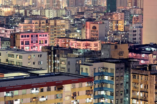 stock image Urban city at sunset with all lights lit up