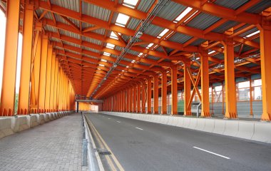 Interior of urban tunnel without traffic clipart