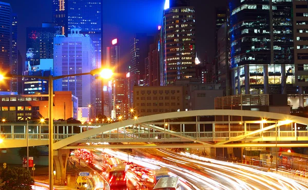 Traffic night in city — Stock Photo, Image