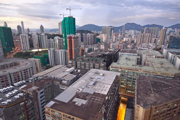 Západ slunce v centrální oblasti, hong kong — Stock fotografie