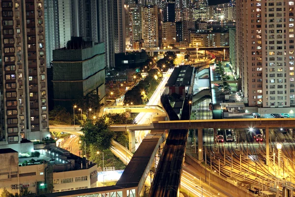 Hong Kong centrum 's nachts — Stockfoto
