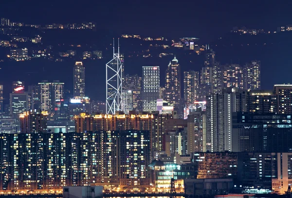 Hong Kong downtown at night — Stock Photo, Image
