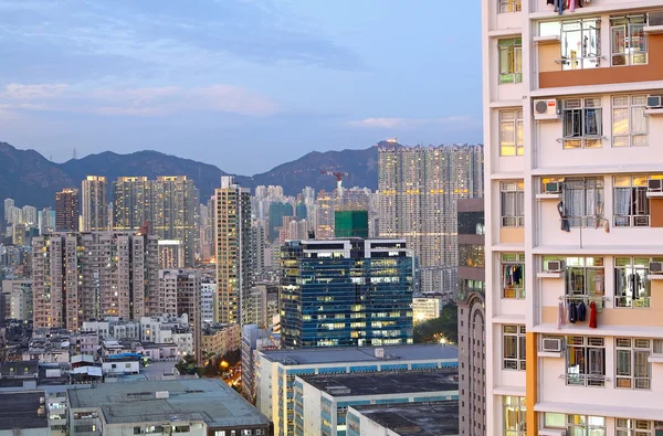 アジア シティ ダウンタウン ワイド ショット、香港 — ストック写真