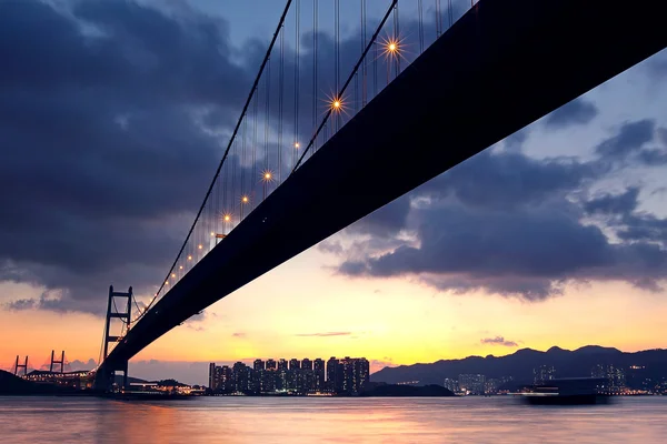 Most v západu slunce chvíli — Stock fotografie