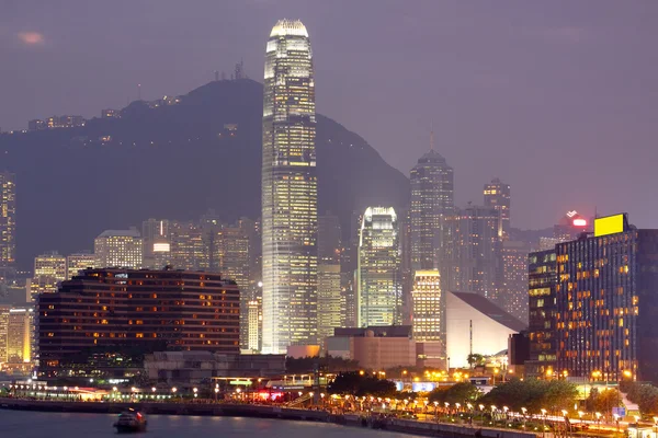 Noční město Hongkong — Stock fotografie