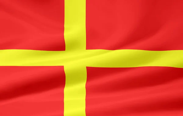 Flagge von Scania - Schweden — Stockfoto