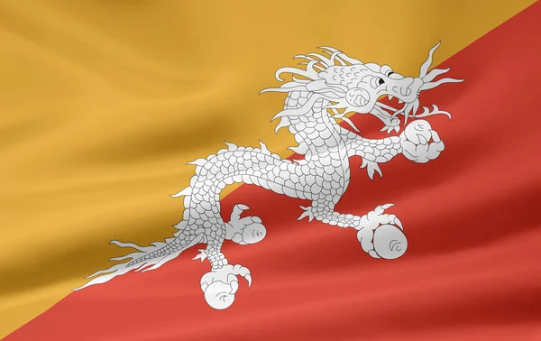 Flagge von Buthan — Stockfoto