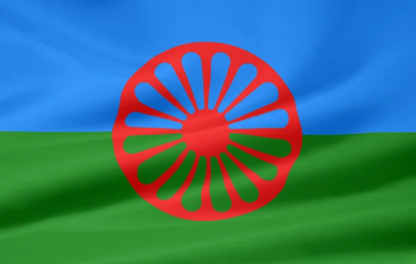 Vlajka romské skupiny — Stock fotografie