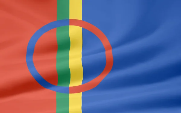 Flagge des Sapmi-Gebiets — Stockfoto