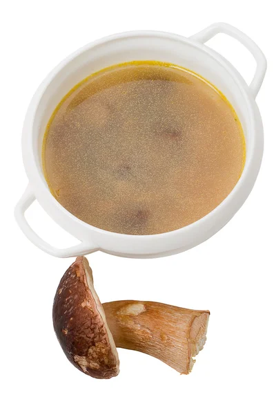 Soup and frozen mushroom — Stock Photo, Image