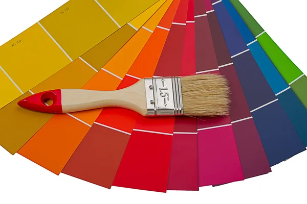 Color card and brush — Stock Photo, Image