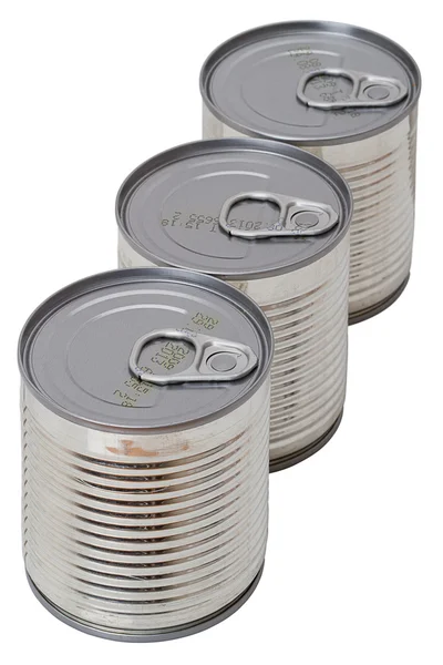 缶詰の 3 つの錫 — ストック写真
