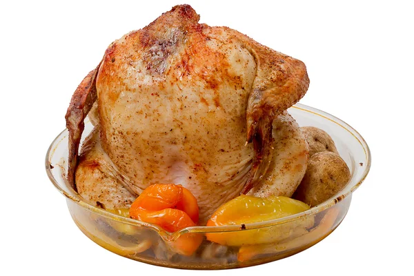 Kyckling kadaver med grönsaker — Stockfoto