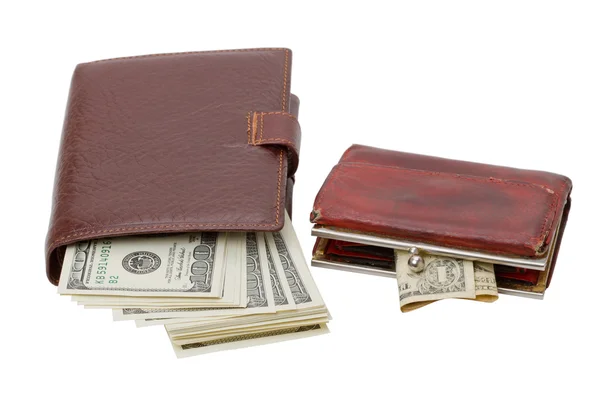 Wallet and old purse — Stock Photo, Image