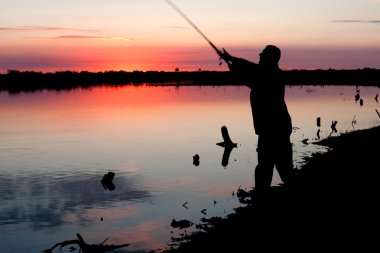 Fisherman silhouette clipart