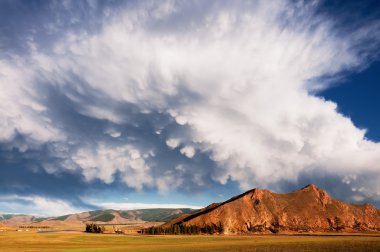 Landscape in northern Mongolia clipart