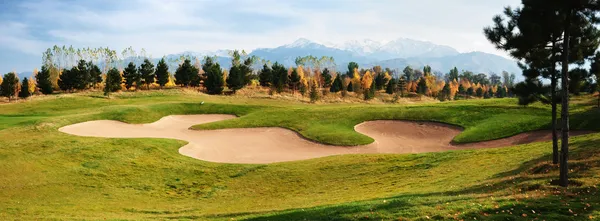 Панорама поля для гольфа — стоковое фото