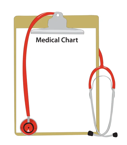 Medyczny stetoskop z karty choroby. — Wektor stockowy