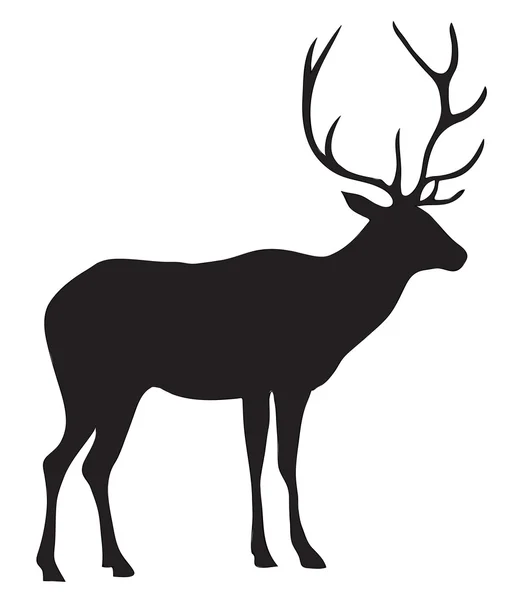 stock vector Black silhouette of a deer.