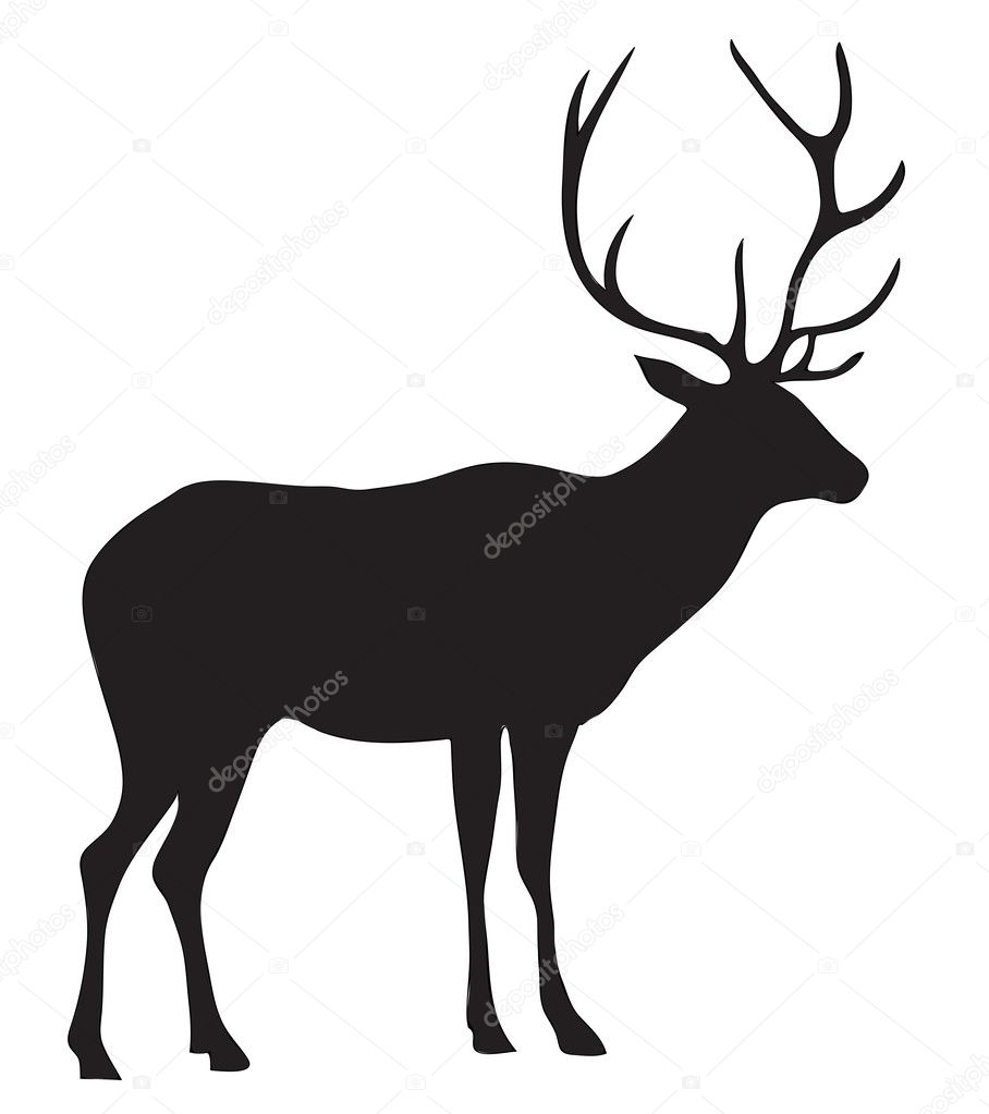 Black silhouette of a deer.