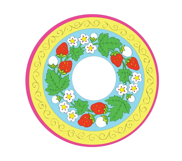 Modèle de couleur avec une fraise et des couleurs — Image vectorielle