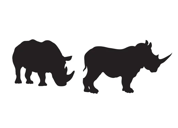 Abstract silhouette of a rhinoceros. — Stock Vector