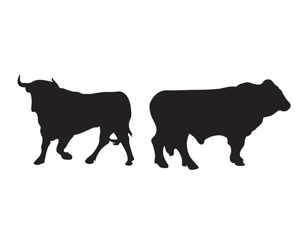 Abstracte zwart silhouet van een stier. — Stockvector