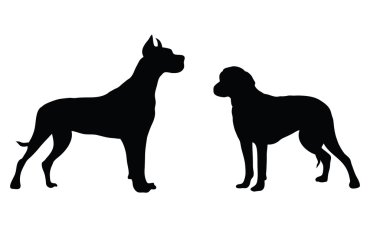 Abstract black silhouette of a dog. clipart