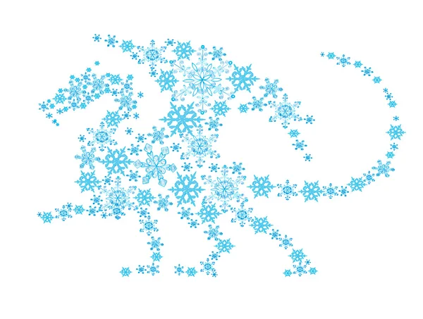 Dragon abstrait des flocons de neige . — Image vectorielle