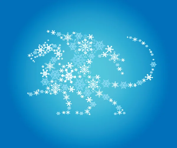 Dragón abstracto de copos de nieve . — Vector de stock