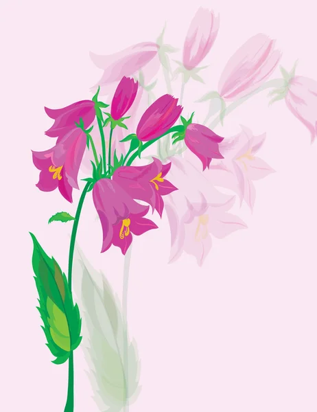 Cloches à main. Un beau bouquet de couleurs lilas . — Image vectorielle