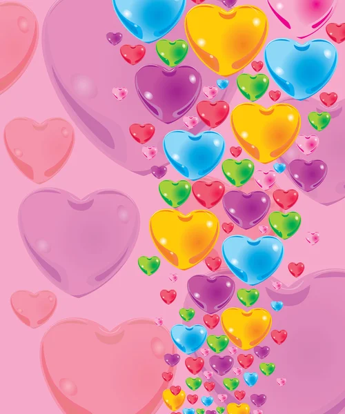 Romantiska kort med färg hjärtan. — Stock vektor