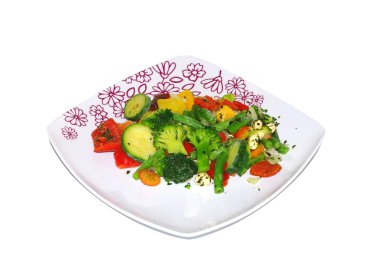 Plate of vegetables clipart