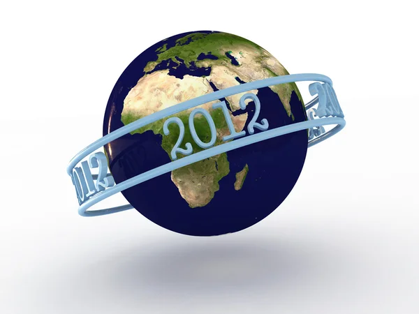 Planet earth with numbers 2012. 3D — Stock Photo, Image