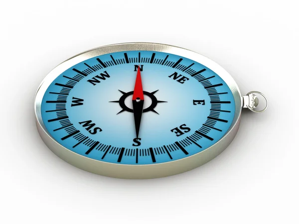 Kompass isoliert auf weißem Hintergrund. 3D-Bild — Stockfoto