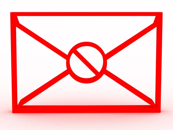 Envelope com spam. Imagem 3D — Fotografia de Stock
