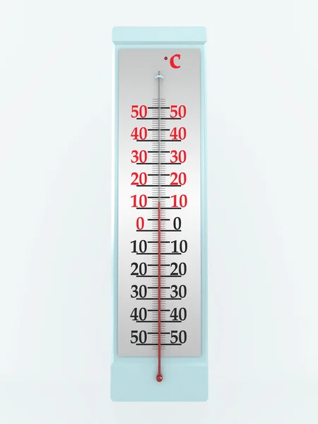 Thermometer geïsoleerd op een witte achtergrond. 3D-beeld — Stockfoto