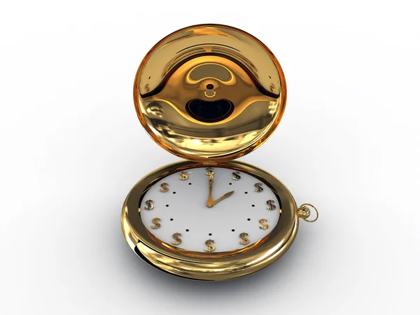 El tiempo es dinero. Imagen 3D sobre fondo blanco — Foto de Stock