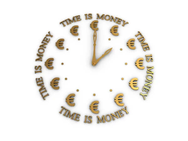 De tijd is geld. 3D beeld op witte achtergrond — Stockfoto