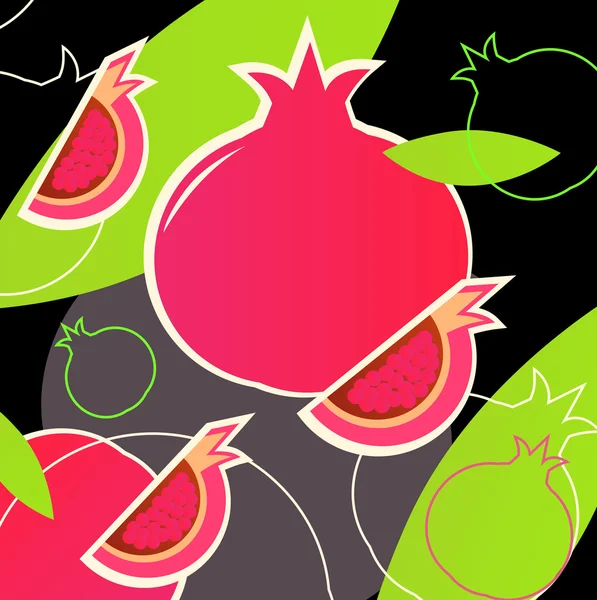석류 복고풍 텍스처-와일드 핑크와 블랙 — 스톡 벡터