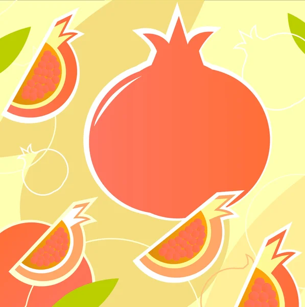 석류-야생 복고 무늬 질감-오렌지 — 스톡 벡터