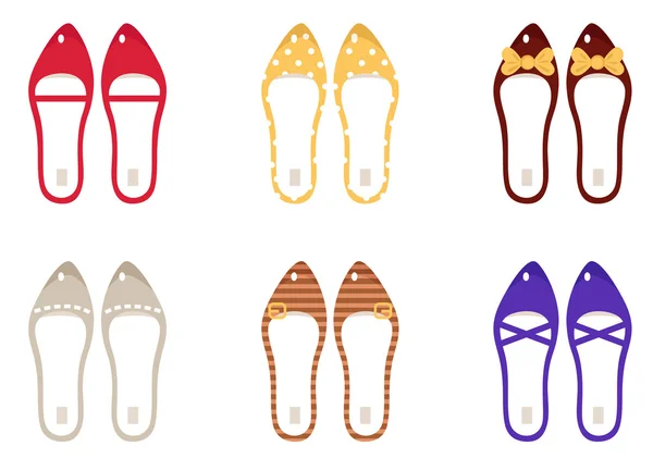 白で隔離されるレトロなベクトル靴のベクトル コレクション — ストックベクタ