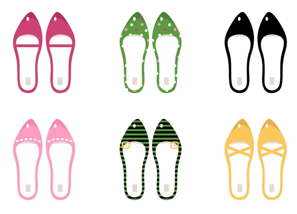 Collezione vettoriale di scarpe vettoriali retrò isolate su bianco — Vettoriale Stock