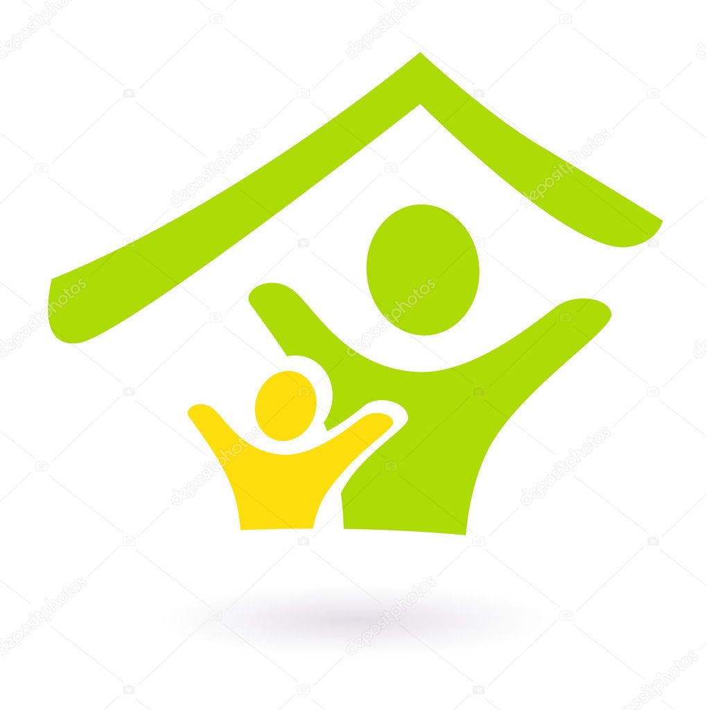 Abstract real estate, family or charity icon.