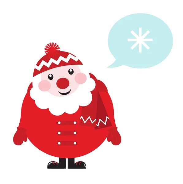 Cartoon-Retro-Weihnachtsmann denkt an den Winter. — Stockvektor