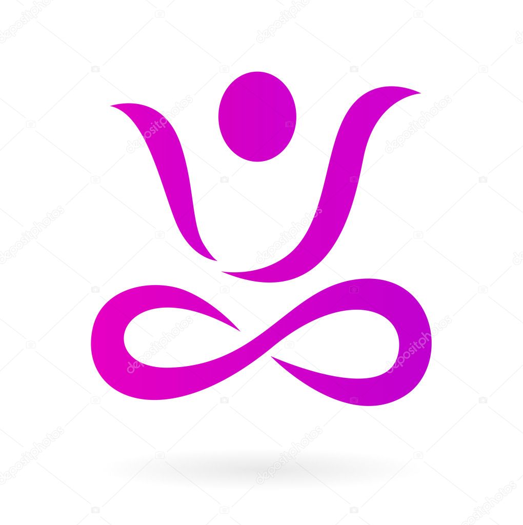 Yoga and spa abstract icon isolated on white ( pink )